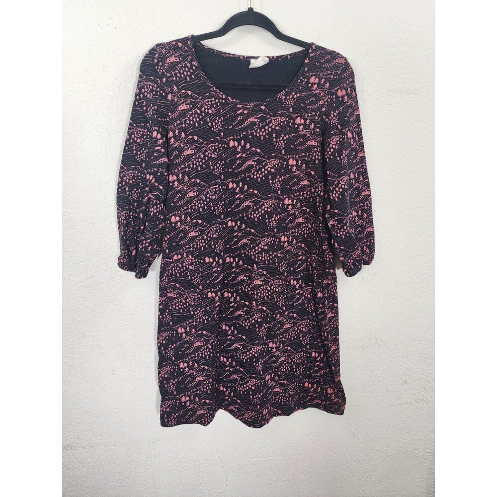Mata Traders Womens S Small Dress Black Pink Yeti Ski Novelty Print Pockets